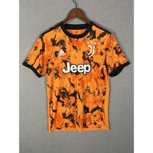 adidas 2020-21 JUVENTUS AUTHENTIC 3RD Jersey - Orange/Black/White Size Small